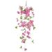 Farfi 1Pc Simulation Flower Vivid Home Decoration Portable Wall Hanging Basket Artificial Winter Jasmine for Garden (Dark Pink)