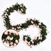 Aosijia Flower Garland 69 Heads Artificial Rose Vine Flowers with Green Leaves Hanging 7.87 Ft for Room Anniversary Wedding Birthday Christmas Wall Arch Decor 1Pc