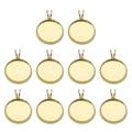 Round trays 10PCS DIY Time Bezel Pendants Retro V-shaped Hanging Tray Pendants Creative DIY Round Shape Trays Pendant Multi-purpose Copper DIY Tray Pendants for DIY Crafts Jewelry Making Use (Golden