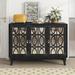 Sideboard with Glass Doors, 3 Door Mirrored Buffet Cabinet with Silver Handle