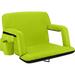 Alpcour X-Wide Reclining Stadium Seat - Waterproof Foldable Camping Chair with Extra Thick Padding and Wide Back Support - Lime