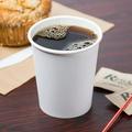 VeZee 8 Oz Disposable White Poly Paper Durable Hot Cup with Flat Tear-Back White Hot Cup Lid For Hot/Cold Drink Coffee Cups Tea Cocoa Travel Hot Chocolate Chai Latte & Hot Soup|2000CT