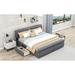 King Size Upholstery Platform Bed with 2 Drawers & Headboard