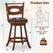 Set of 2 Bar Stools 360° Swivel Dining Chairs Leather Padded Seat