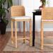 Zariah Modern Bohemian Natural Brown Rattan and Mahogany Wood Bar Stool