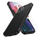 Leyi Designed for iPhone Case 13/iPhone 14 Case [with 2 pcs Tempered Glass Screen Protector] Cover for iPhone 13 & 14 6.1 inch - Black