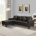 L Shape Sectional Sofa Modern 4 Seat Lounge Chaise Couch with Two Cup Holder and Left or Right Hand Chaise for Living Room