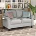 Living Room Furniture Loveseat Sofa, Traditional Linen Upholstered Flared Arms Sofa