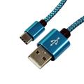 Fabric Braided 5 ft USB-C Type-C Data Sync Charger Charging Cable for Sony 1 III 1 IV 10 IV Pro-I 10 III Lite 5 III Pro 5 II 1 II 10 II L4 5 1 10 10 Plus L3 (Blue)
