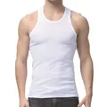 Gilet en coton respirant à col rond pour hommes vêtements de sport Slim couleur unie blanc noir