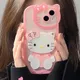 Sanurgente Hello Kitty Cosmetic Mirror Coque transparente pour iPhone 14 13 11 12 Pro Max X
