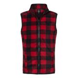 Burnside B3012 Men's Polar Fleece Vest in Red/Black size Small | Polyester 3012