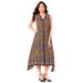 Plus Size Women's Hanky-Hem Dress by Roaman's in Multi Ornate Scarf (Size 30 W)