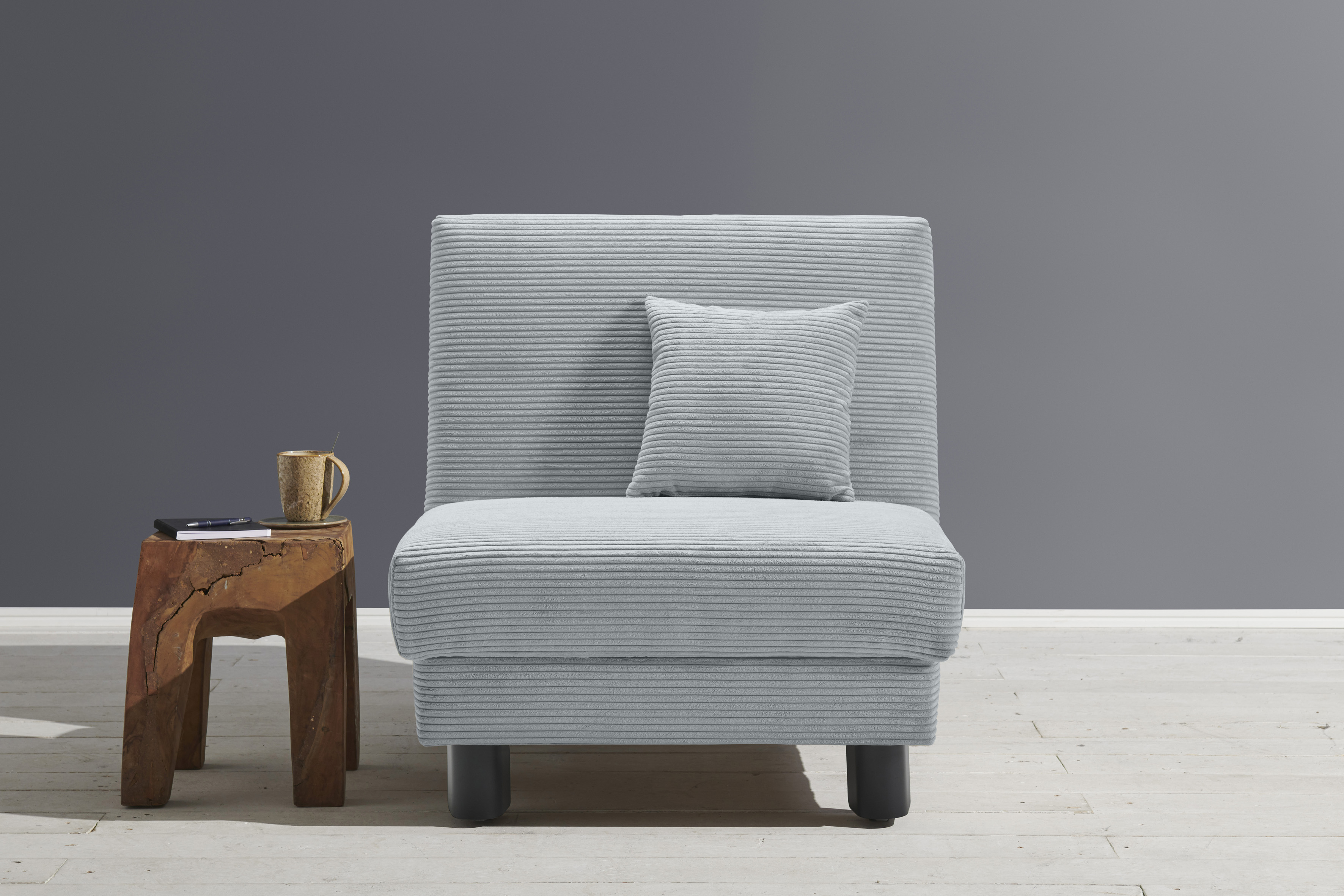 Sessel ELL + ELL "Enny", blau (hellblau), B:85cm H:90cm T:100cm, 92% Polyester 8% Nylon, Sessel, Schlafsessel Einzelsessel