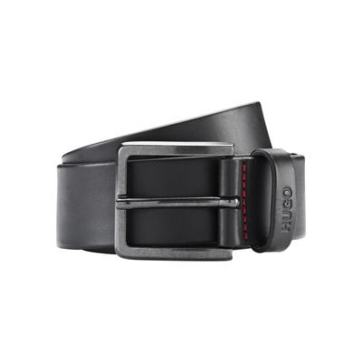Ledergürtel HUGO "Gionio", Damen, Gr. 100, schwarz, Leder, unifarben, kontrastfarbene Details, modisch,klassisch, Gürtel, aus italienischem Leder mit Logo-Prägung auf der Schlaufe Image