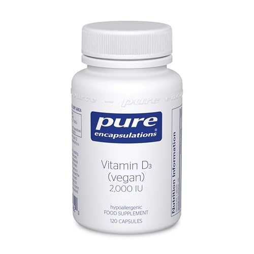 Pure Encapsulations - Vitamin D3 (Vegan) 2000IU - Immune System, Bone and Muscle Function Support - 120 Capsules