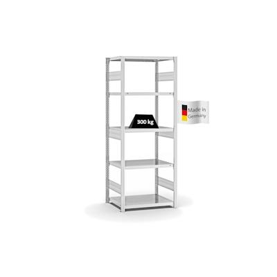 PROREGAL Fachbodenregal Stecksystem | Grundregal | HxBxT 200x75x50cm | 5 Ebenen | Fachlast 330 kg | Beidseitig nutzbar | Lichtgrau Image