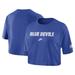 Women's Nike Royal Duke Blue Devils Wordmark Cropped T-Shirt