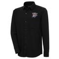 Men's Antigua Black Oklahoma City Thunder Steamer Button-Up Shacket