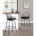 Wade Logan Gracen Counter & Bar Stool Upholstered/Leather/Metal/Faux leather in Black | 42.25 H x 24.5 W x 24.5 D in | Wayfair