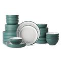 Christian Siriano Larosso 24-Piece Dinnerware Set w/ Dinner Bowls & Pasta Bowls, Stoneware Ceramic/Earthenware/Stoneware in Green | Wayfair