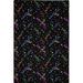 Black/Blue 72 x 0.5 in Area Rug - Celebration Fluorescent Area Rug by Joy Carpets Nylon | 72 W x 0.5 D in | Wayfair 36P