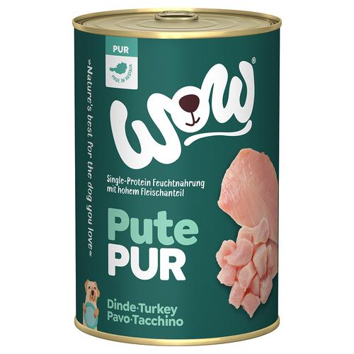 6x 400g WOW Pur Pute Hundefutter nass