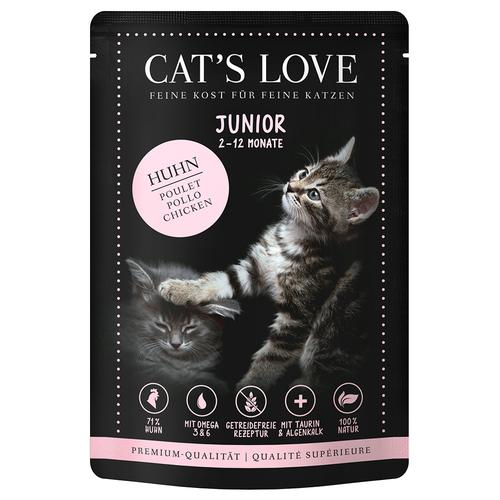 12x85g Cat's Love Junior Huhn Katzenfutter nass