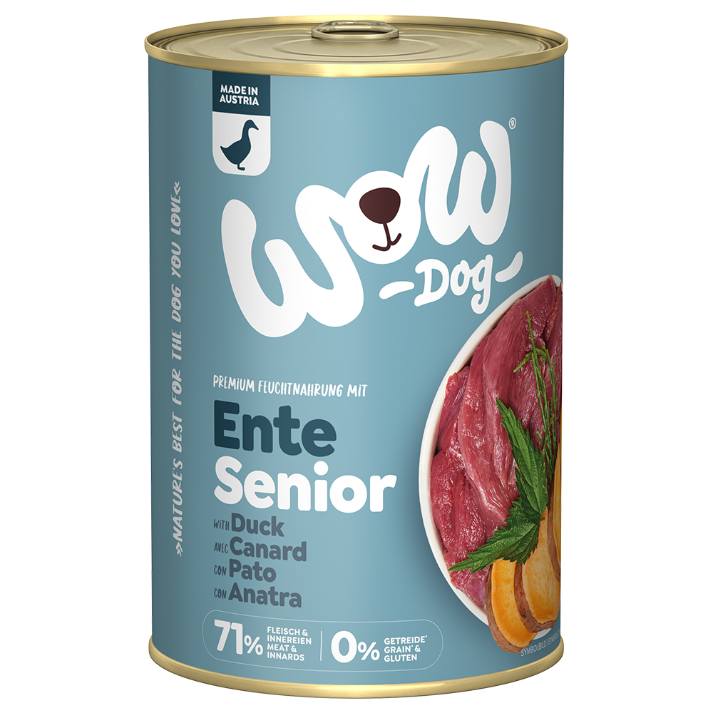 6x 400g WOW Senior Ente Hundefutter nass