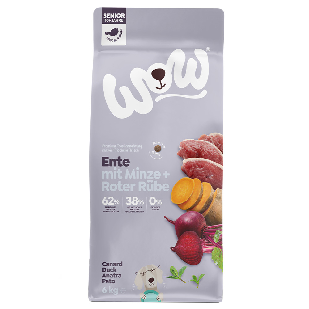 6kg WOW Senior Ente Hundefutter trocken