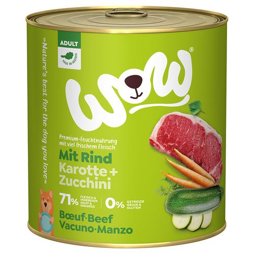 6x 800g WOW Adult Rind Hundefutter nass