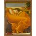 Fleur De Lis Living Flaming June by Lord Frederic Leighton - Floater Frame Painting on Canvas in Brown/Orange | 43.5" H x 33.5" W x 2" D | Wayfair