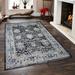 Black 118 x 31 x 0.28 in Area Rug - East Urban Home Adli Floral Machine Woven Area Rug in Blue/ | 118 H x 31 W x 0.28 D in | Wayfair