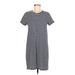 J.Crew Casual Dress - Shift Crew Neck Short sleeves: Blue Color Block Dresses - Women's Size Medium