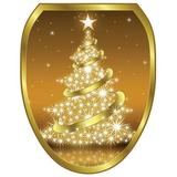 Toilet Tattoos Holiday Gold Christmas Tree Toilet Seat Decal | 12 W x 15 D in | Wayfair TT-X609-O