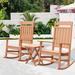 Wildon Home® Stefani 3 Piece Outdoor Rocking Chairs Set, Adirondack Rocker Chairs w/ Foldable Side Table Plastic | Wayfair