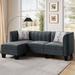 Gray/Brown Sectional - Wade Logan® Balkar Modern Three-Seater Sectional Sofa w/ Ottoman Linen | 29.1 H x 78.7 W x 50 D in | Wayfair