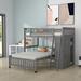 Harriet Bee Keper Twin Over Full Bunk Bed Wood in Gray | 65.7 H x 79.5 W x 79.5 D in | Wayfair 4C5023BC8D5144A69DE224726C3037E2