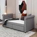 Red Barrel Studio® Teven Twin Size Upholstered Daybed Upholstered, Wood in Gray | 33.4 H x 45.6 W x 80.5 D in | Wayfair