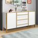 Mercer41 Edgaras 59" W Storage Credenza Wood/Metal in Yellow | 31.5 H x 59 W x 15.7 D in | Wayfair A09D1BF54AB242D6A2AE0D963E194AA1