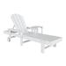 Highland Dunes Juengel 77.6" Long Reclining Single Chaise w/ Table Plastic in White | 37.8 H x 21.1 W x 77.6 D in | Outdoor Furniture | Wayfair