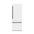 ZLINE 30" Autograph Edition 16.1 cu. ft. Built-in Bottom Freezer Refrigerator w/ Accent Handles, in White/Black | Wayfair RBIVZ-WM-30-MB