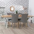 Hampshire Grey Painted Oak 1.8m Cross Leg Extending Dining Table