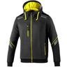 Dc Tech Hooded full zip felpa con cappuccio grigio scuro/giallo fluo Tg.XL maniche rinforzate con