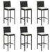 vidaXL Bar Stools with Cushions 6 pcs Poly Rattan - 15.7" x 17.3" x 42.5"