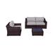 LSI 4 Piece Rattan Sofa Seating Group with Cushions