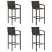 vidaXL Bar Stools 2/4 pcs Poly Rattan - 20.5" x 22" x 43.7"