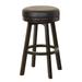 Swivel 30.25" Bar Stool Wood/Upholstered/Leather in Black/Brown/Gray Jack Daniel's Lifestyle Products | 30.25 H x 17 W x 17 D in | Wayfair JD-33120