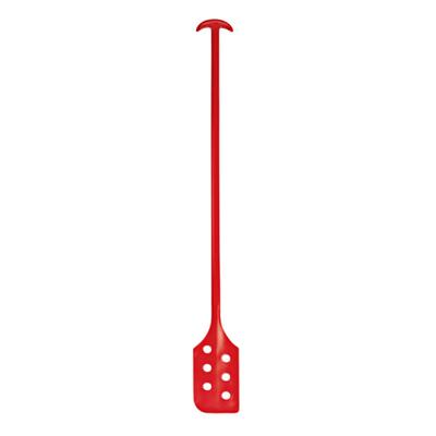 Vikan 52" x 6" Red Polypropylene Mixing Paddle / Scraper with Holes 67764