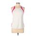 Nike Active Tank Top: White Color Block Activewear - Women's Size Large